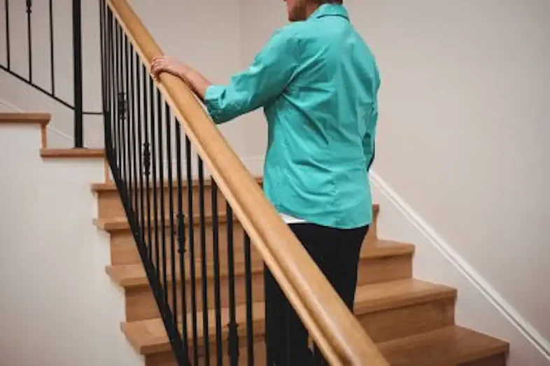 Walking up the stairs